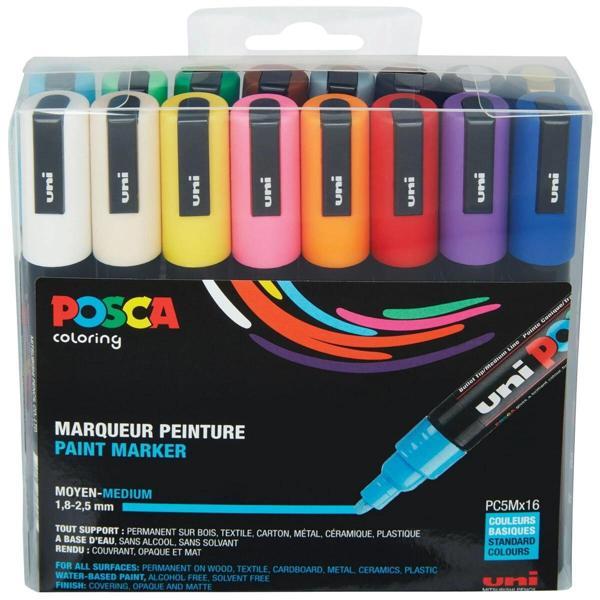Supertrend Posca PC-5M 1.8-2.5 Su Bazlı Boyama Markörü Seti 16 RENK - Image 1