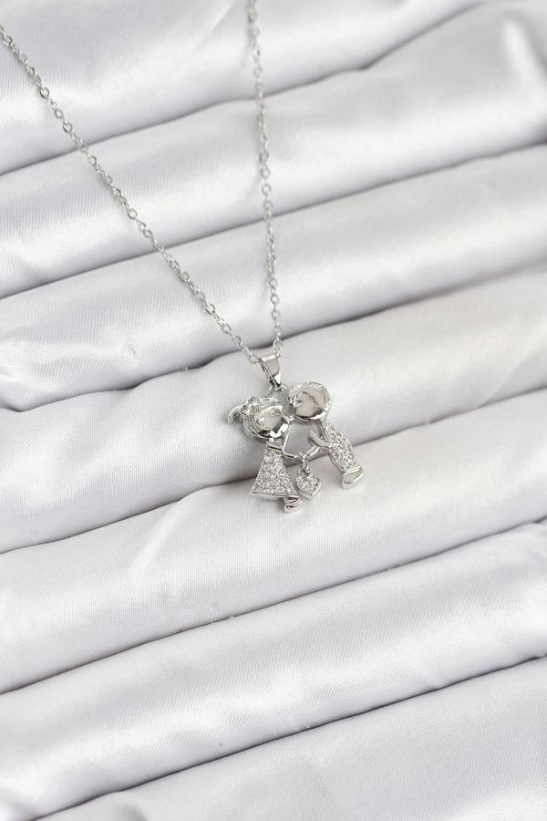 316L Çelik Zincir Gümüş Renk Erkek Kız Model Kadın Kolye - Image 1