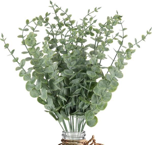 Yapay Çiçek Pastel Silikon Okaliptus 42cm 5Dallı Demet Eucalyptus - Image 1