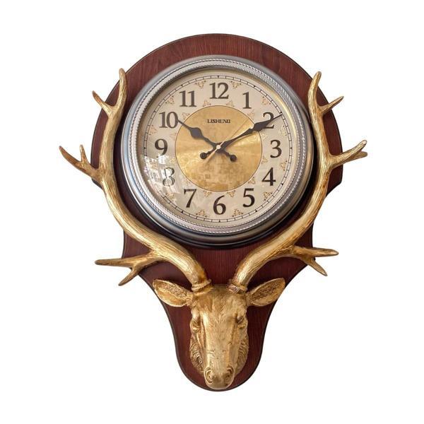 Duvar Saati Geyik Temalı Büyük Polyester Saat No.2 45 x 60 cm - Image 1
