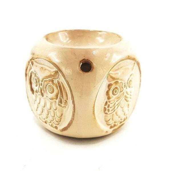 Buhurdanlık Dört Köşeli Baykuş Görünümlü Bej - Image 1