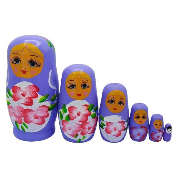 Ahşap Matruşka Bebek Altılı Set Mor - Image 1