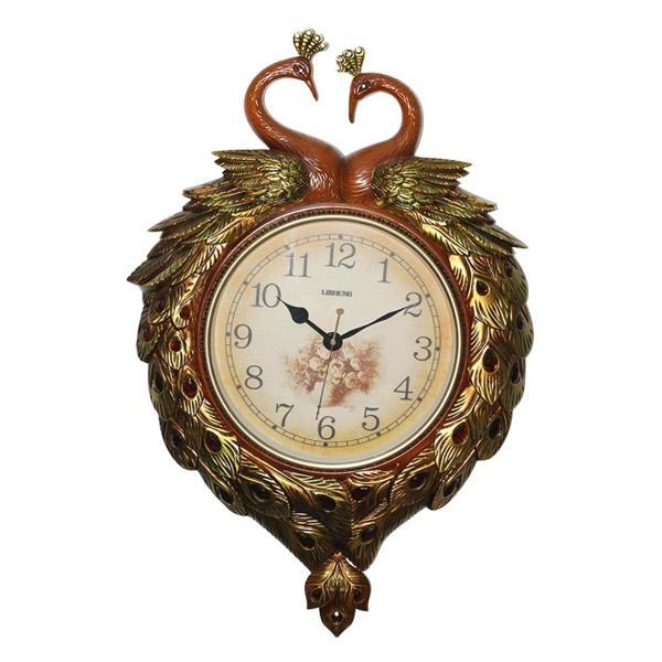 Duvar Saati Tavuskuşu Temalı Büyük Polyester Saat No.3 50 x 70 cm - Image 1