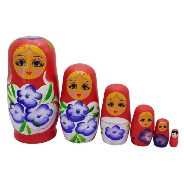 Ahşap Matruşka Bebek Altılı Set Kırmızı - Image 1