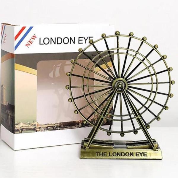 Vintage Metal İngiltere London Eye Biblo Antik Bronz 9 cm - Image 1