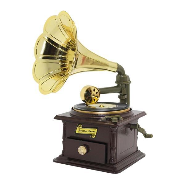 Gramofon Müzik Kutusu Kurmalı ve Çekmeceli 26cm - Image 1