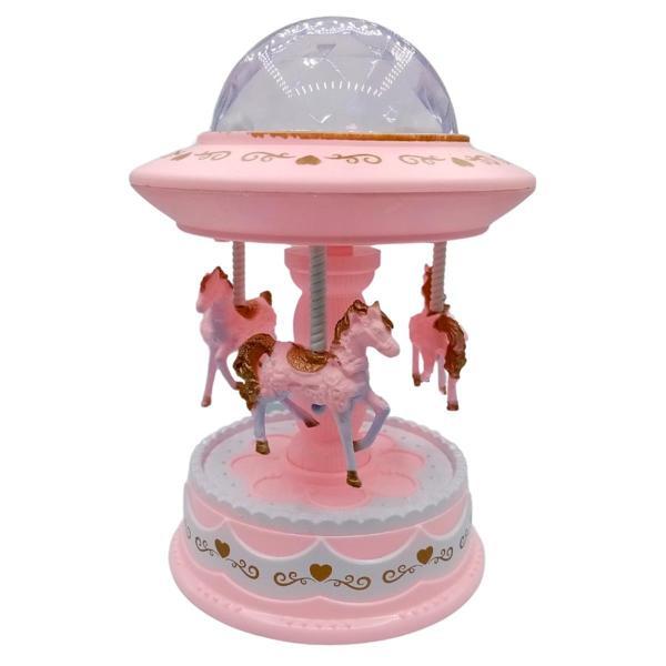 Işıklı Müzikli Pembe Atlı Karınca Star Master Müzik Kutusu Kurmalı - Image 1