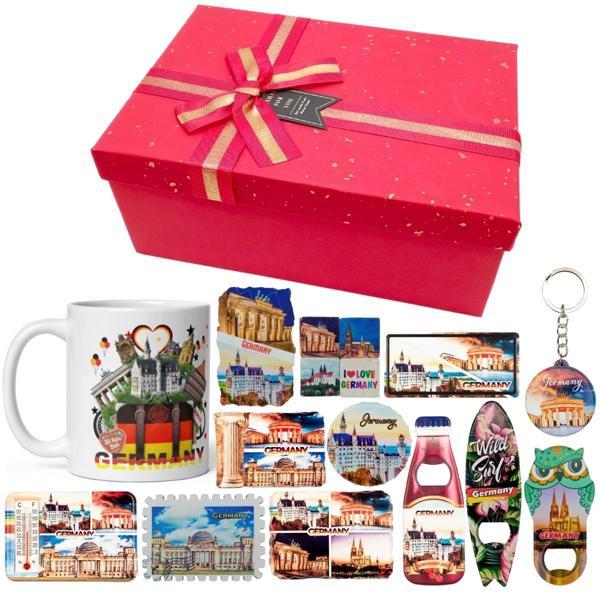 Almanya Hediye Kutusu 10 Parça Kupa Magnet Anahtarlık Kutu - Image 1