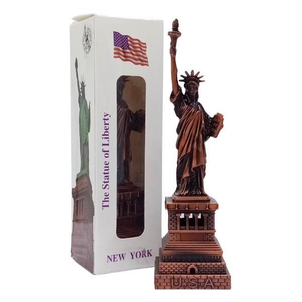Vintage Metal USA Özgürlük Heykeli Biblo Antik Bakır 15 cm - Image 1