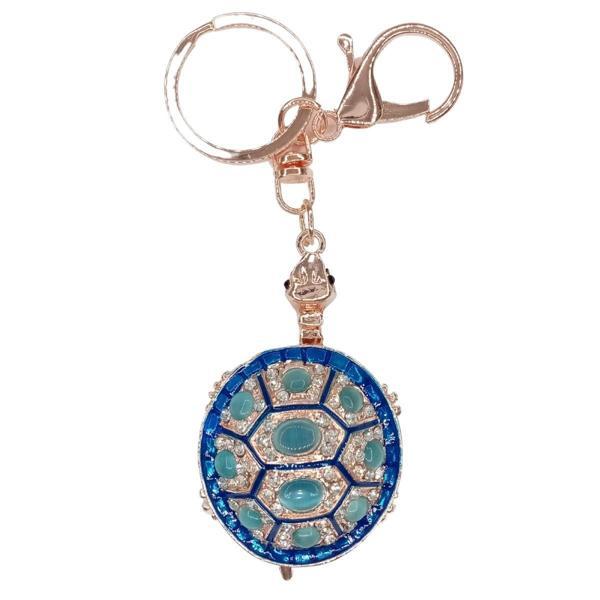 Kristal Taşlı Mavi Kaplumbağa Anahtarlık No.2 - Image 1