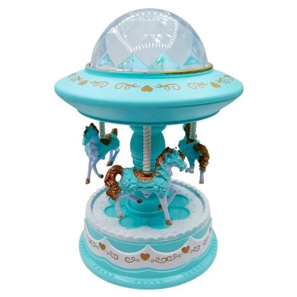 Işıklı Müzikli Mavi Atlı Karınca Star Master Müzik Kutusu Kurmalı - Image 1