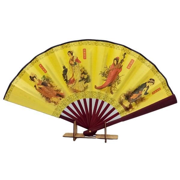 Çin Bambu Keten Kumaş Yelpaze Orta Çanta Boy No.4 - Image 1