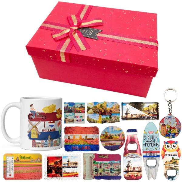 Hollanda Hediye Kutusu 10 Parça Kupa Magnet Anahtarlık Kutu - Image 1