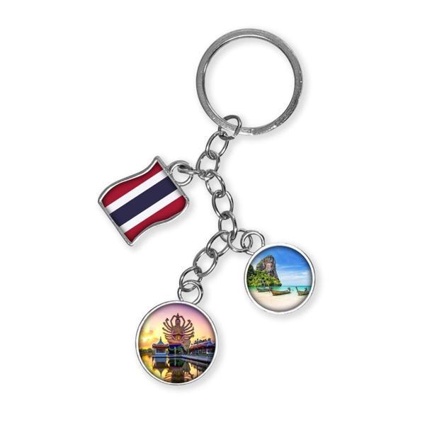 Tayland Üçlü Epoksi Metal Çift Taraflı Damla Anahtarlık Thailand - Image 1