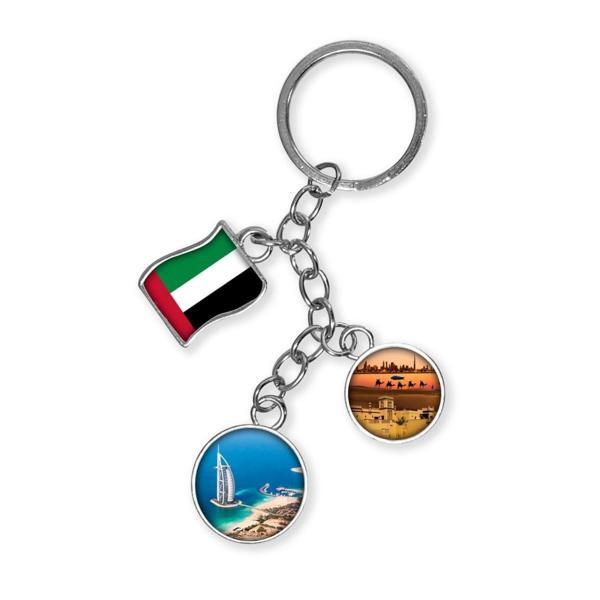 Dubai Üçlü Epoksi Metal Çift Taraflı Damla Anahtarlık Dubai - Image 1