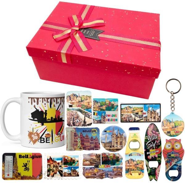 Belçika Hediye Kutusu 10 Parça Kupa Magnet Anahtarlık Kutu - Image 1