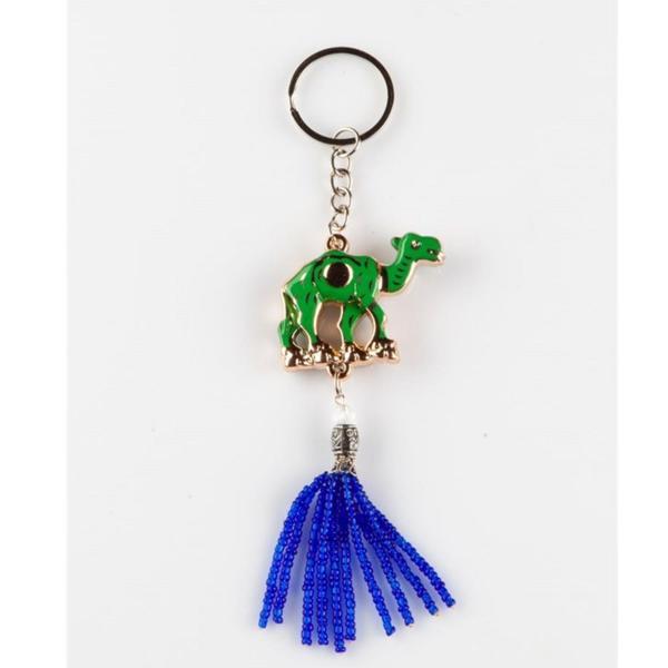 Boncuklu 3D Deve Anahtarlık Yeşil - Image 1