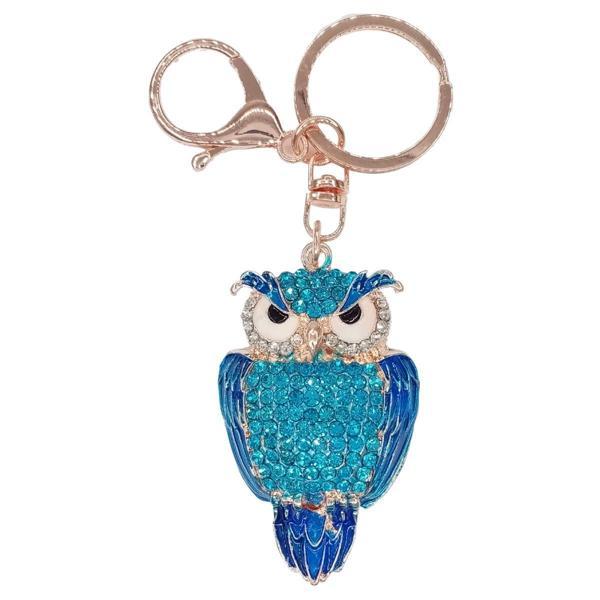 Kristal Taşlı Mavi Baykuş Anahtarlık No.1 - Image 1