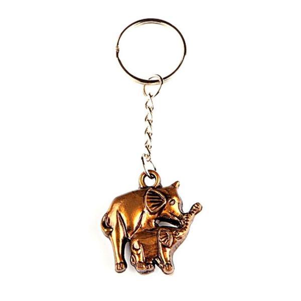 Anne ve Yavru Fil Figürlü Metal Anahtarlık - Image 1