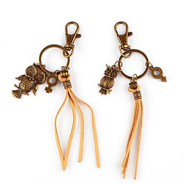 İkili Anahtarlık Cinsiyet Sembolleri Deri Püsküllü - Image 1