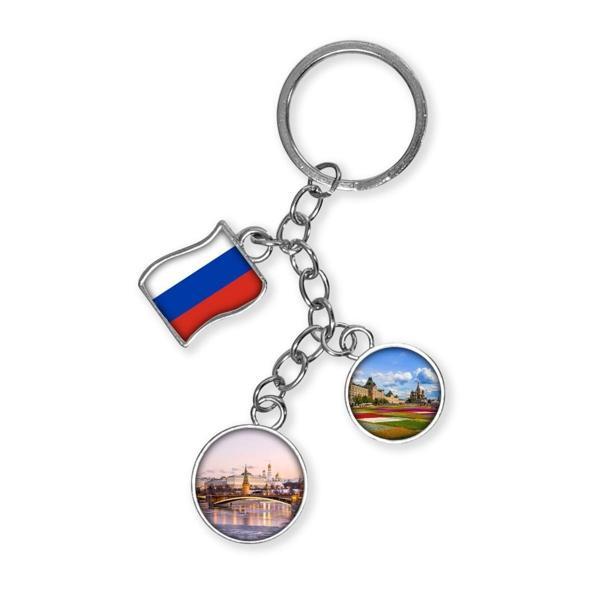 Rusya Üçlü Epoksi Metal Çift Taraflı Damla Anahtarlık Russia - Image 1