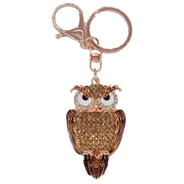 Kristal Taşlı Gold Baykuş Anahtarlık No.2 - Image 1