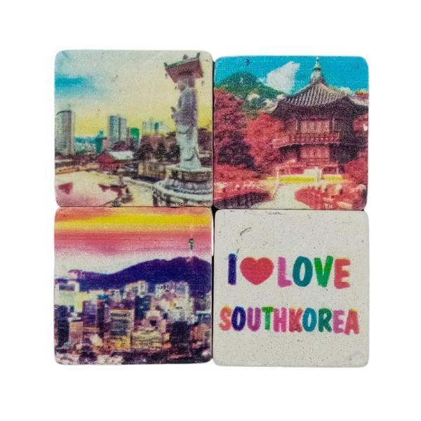 Güney Kore Temalı Dörtlü Taş Magnet - Image 1