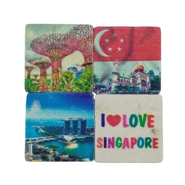 Singapur Temalı Dörtlü Taş Magnet - Image 1