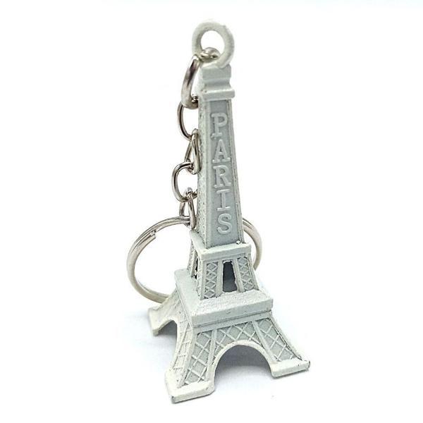 Paris Eyfel Kulesi 3D Metal Anahtarlık Beyaz - Image 1