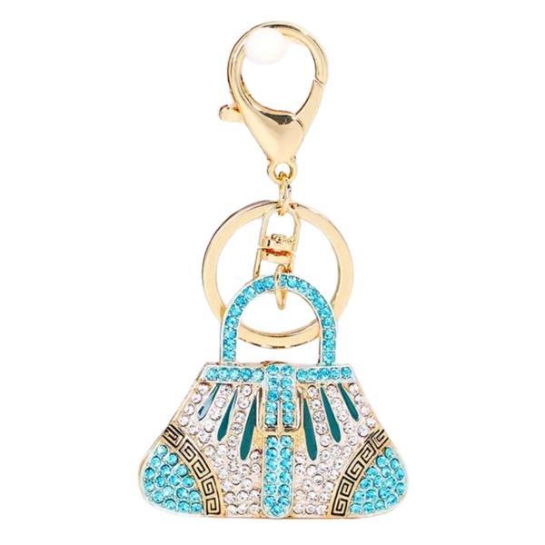 Kristal Taşlı Çanta Anahtarlık Mavi No.1 - Image 1
