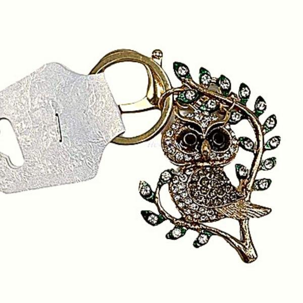 Siyah Kristal Taşlı Baykuş Anahtarlık - Image 1