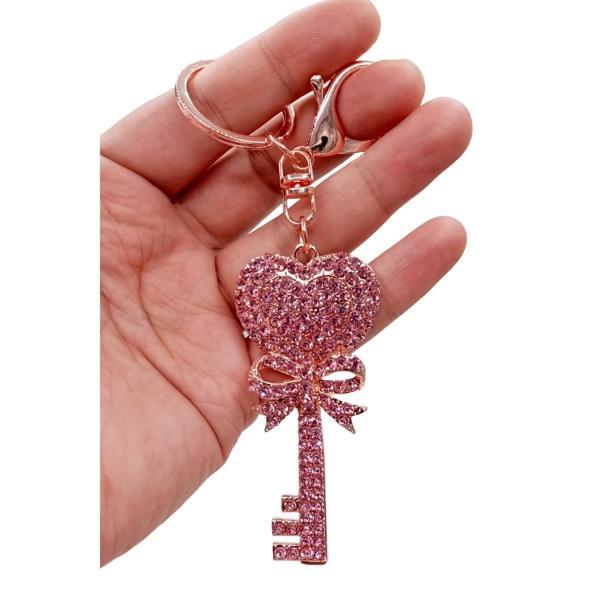 Kristal Taşlı Pembe Anahtar Anahtarlık No.1 - Image 1