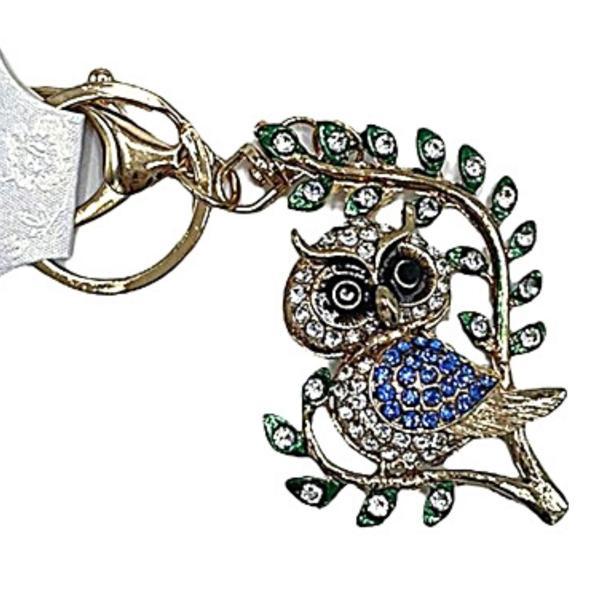 Mavi Kristal Taşlı Baykuş Anahtarlık - Image 1
