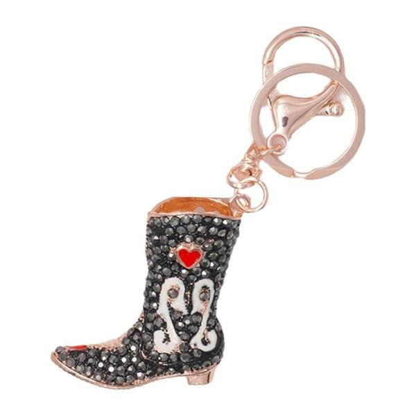 Kristal Taşlı Kadın Çizme Anahtarlık Siyah No.2 - Image 1