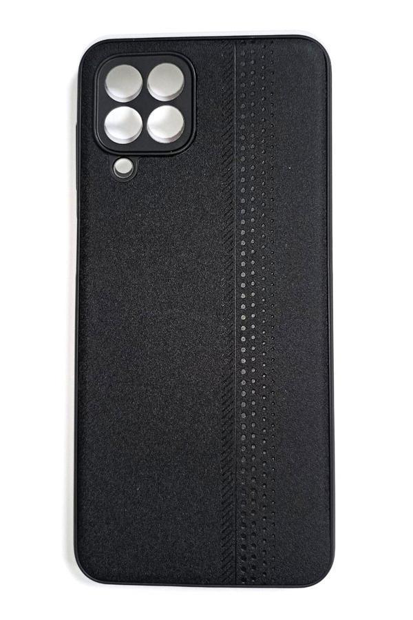 E83 Samsung Galaxy M33 Uyumlu Deri Görünümlü Yumuşak Süet Kılıf Siyah - Image 1