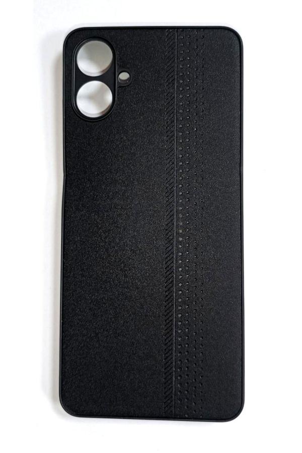 E83 Samsung Galaxy A06 Uyumlu Deri Görünümlü Yumuşak Süet Kılıf Siyah - Image 1