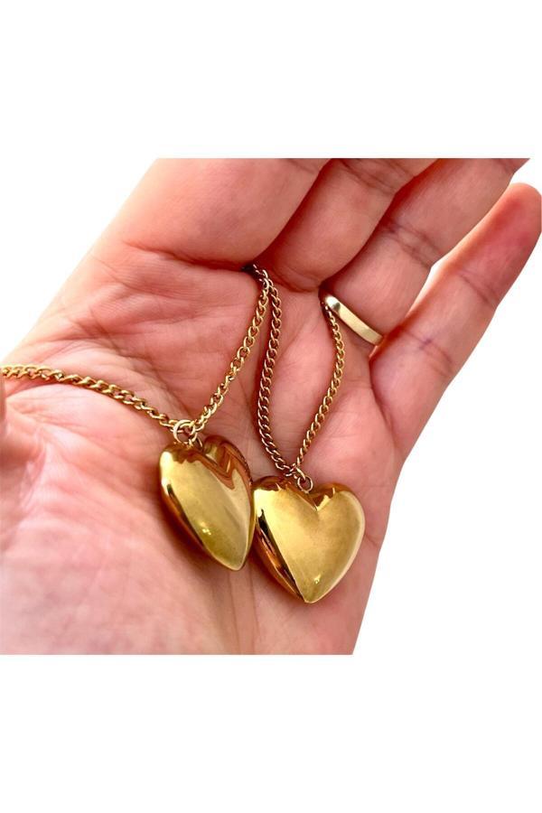 Bay Hediye Aşk Temalı Kalp Detaylı Sevgili Çelik Kolye Seti - Image 1