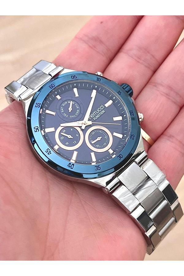 Ferrucci Function Takvimli Fonksiyonlu Gümüş Renk Erkek Kol Saat+Bileklik - Image 1