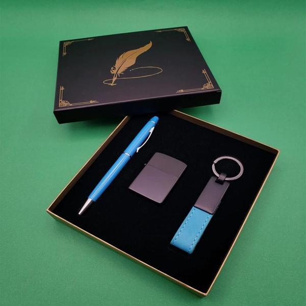 Çakmak Anahtarlık ve Tükenmez Kalem Turkuaz - Image 1