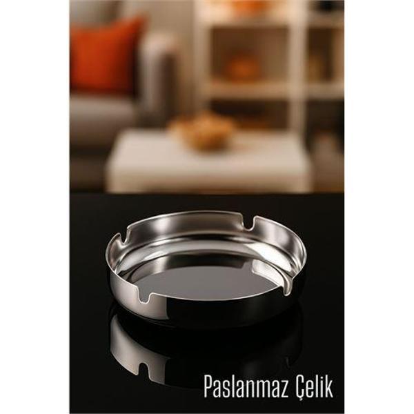 Paslanmaz Yuvarlak Küllük - Metal Kül Tablası - Masaüstü Küllük - Image 1