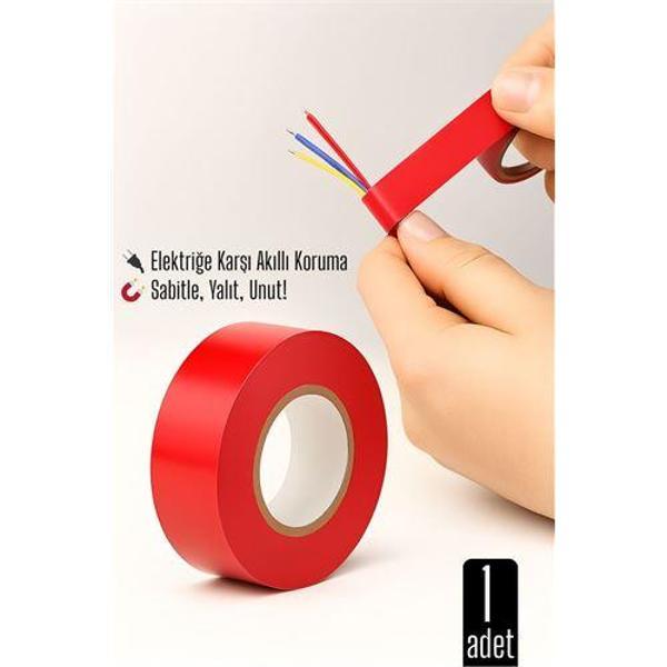 KIRMIZI Elektrik  Bandı – Yüksek Yalıtım Gücü, Kablo Sabitleme ve Elektrik Koruma İçin - Image 1