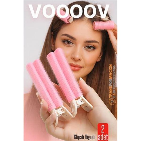 2 li Klipsli Saç Bigudisi Isısız Doğal Bukle Bigudisi Dipten Hacim ve Perçem Şekillendirme İçin - Image 1