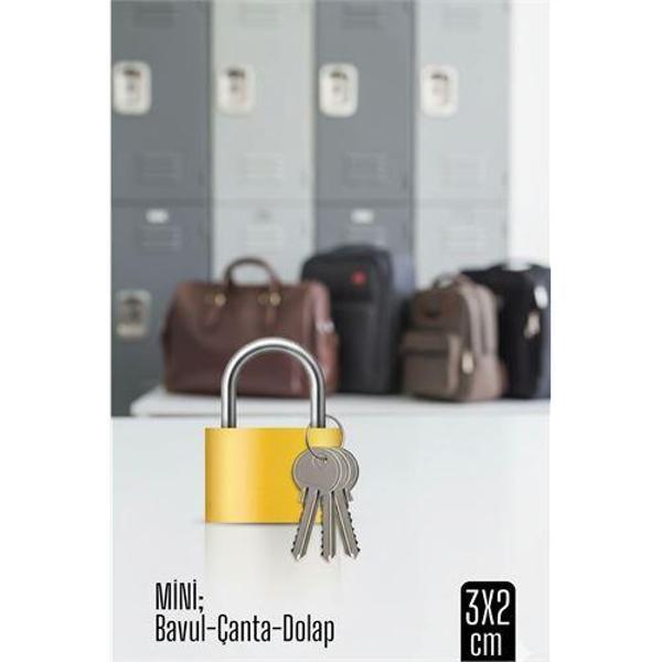 Mini 20mm Bavul ve Çanta Asma Kilidi – 3 Anahtarlı, Dolap ve Seyahat İçin Güvenli - Image 1