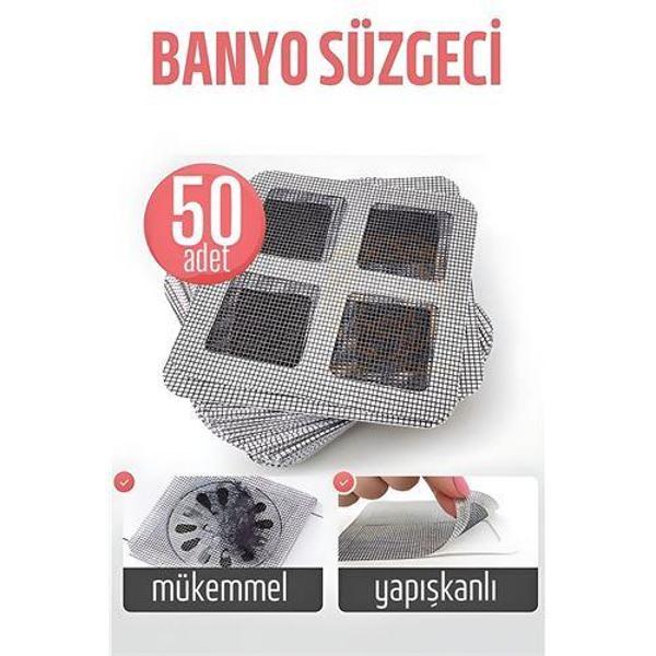 Banyo Gider Süzgeci 50 Adet Yapışkanlı Filtre, 10x10 cm - Image 1