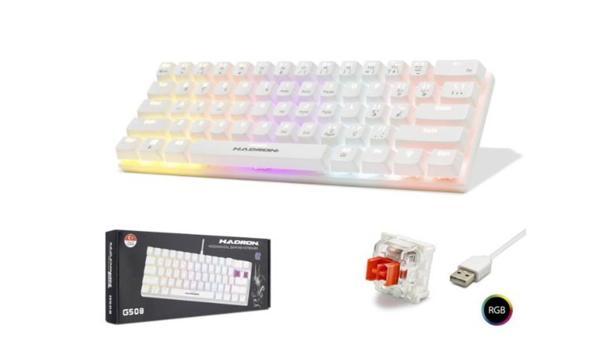 Hadron G508R Kablolu Oyuncu Mini Klavye Mekanik Red Switch Rgb Q Beyaz - Image 1