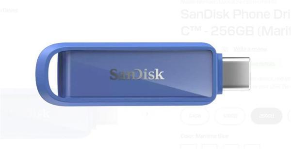 Sandisk SDIXS0N-256G-GN6ND 256GB Phone Drive with USB-C-128GB (Maritime Blue) Flash Bellek - Image 1