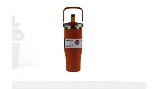 Dodge DB-24584 Çift Kullanım Pipetli/Rahat İçim Turuncu 1200ml Çelik Matara - Image 1