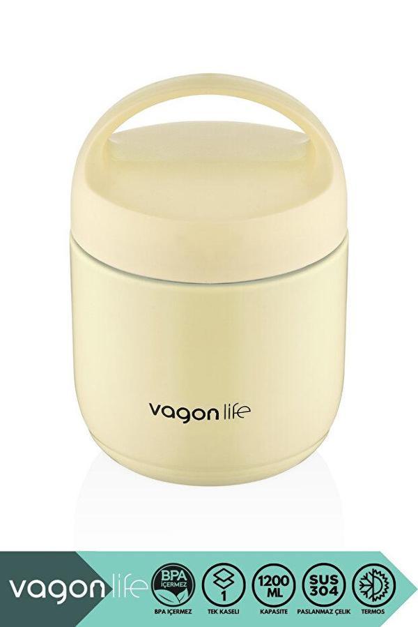 Vagonlife BL10104 1200ml Sarı Çelik Saklama Kabı - Image 1