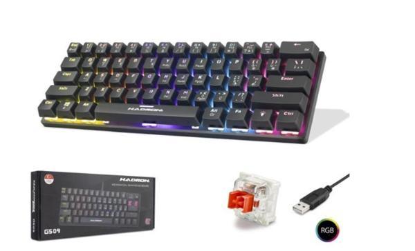 Hadron G509R Kablolu Oyuncu Mini Klavye Mekanik Red Switch Rgb Q Siyah - Image 1