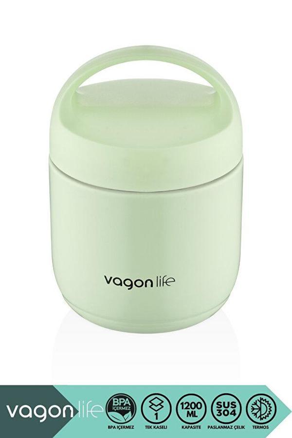 Vagonlife BL10104 1200ml Yeşil Çelik Saklama Kabı - Image 1